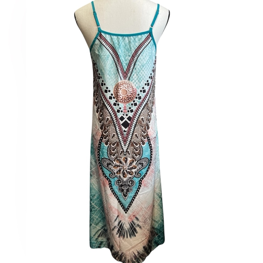 2pc New Teal Maxi Dress with Cardigan Sz M/L - Picture 8 of 13